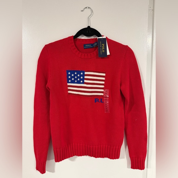 Polo Ralph Lauren Sweaters - NWT! Ralph Lauren American Flag Cotton Crewneck Sweater